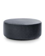 Bethan Velvet Qulited Swivel Large Footstool - Dark Grey