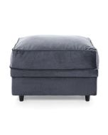 Bethan Velvet Footstool - Dark Grey