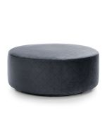 Bethan Velvet Swivel Large Footstool - Dark Grey