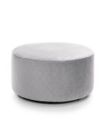 Bethan Velvet Swivel Footstool - Light Grey