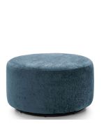 Gilliver Crushed Chenille Swivel Footstool - Dark Blue
