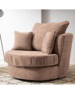 Jasmine Jumbo Cord Swivel Chair - Brown