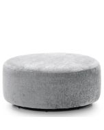 Gilliver Crushed Chenille Large Swivel Footstool - Light Grey