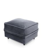 Chic Velvet Footstool - Dark Grey