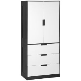Wardrobe - SERENA 2 Door Wardrobe White 80cm