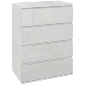 ENCINITAS White Chest of Drawers - Small-sized, 4 Drawers