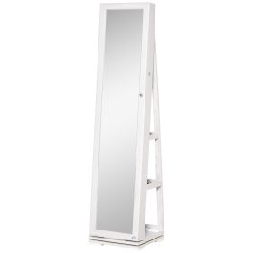360° Swivel Lockable Jewellery Cabinet with Full-Length Mirror