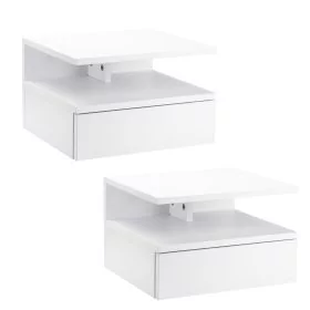 Bedside Table - FLOATING Nightstand White 35cm