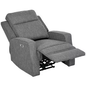 Scott Electric Recliner Armchair with USB Port - Charcoal Grey