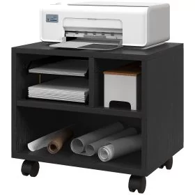 Scott 2-Tier Printer Stand with Storage Under Desk Printer - Black