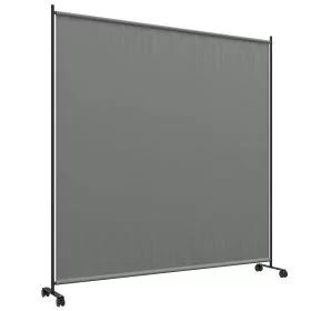 Jones Outdoor 6FT Portable Privacy Screen with Lockable Wheels - Dark Grey