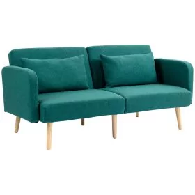 Scott 2/3 Seater Sofa Bed Convertible with 2 Cushions - Green