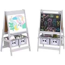 AIVAGO 3-In-1 Kids Easel with Paper Roll, Art Easel, with Storage - Grey