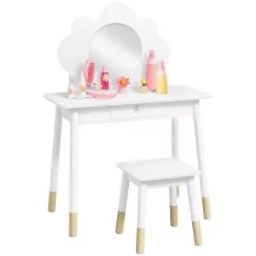 Kids Furniture - Kids Dressing Table with Mirror White 34cm