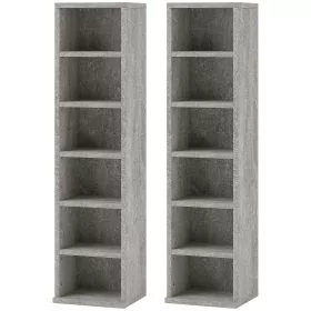 HERON Set of Two 102 CD Storage Units - Cement Grey