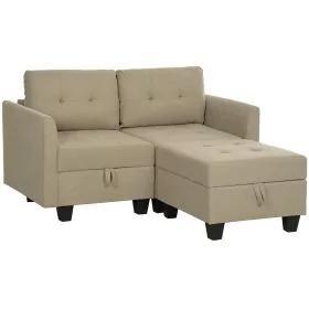 HERON 'L' Shape Modular Storage Sofa - Light Brown
