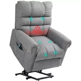 HERON Rise and Recline Electric Massage Armchair - Grey