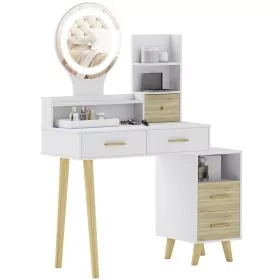 HERON Elegant Dressing Table, with Storage - White