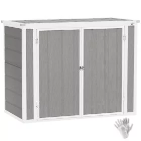 SUNVISTA 4.7 x 2.5FT Garden Shed, Double Bin Storage Shed with Lockable Doors, Grey