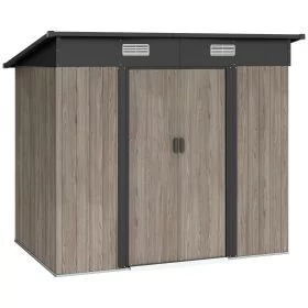 SUNVISTA Outdoor Garden Storage Shed - Grey Wood Grain