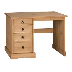 Dressing Table - CORONA 4 Drawer Dresser Antique Wax 105cm