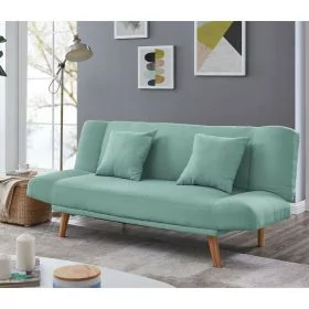 2 Seater Wooden Legs Fabric Sofa Bed - 2 Colours