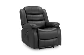 Zombo Faux Leather Upholstered Electric Recliner Sofa - Black