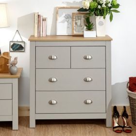 LEDBURY Grey Chest of Drawers - Medium-sized, 4 Drawers