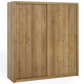 Sliding Wardrobe - BOLOGNA 2 Door Wardrobe Oak 200cm