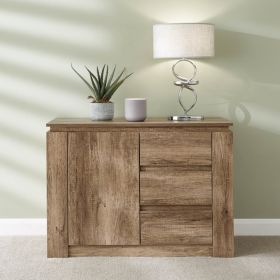CANYON Oak Effect Sideboard with 3 Drawers and Door - Oak