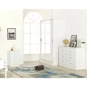Wardrobe Set - RICOH 2 Door Bedroom Set 3 Piece Matt White 120cm