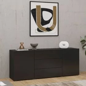 Astral Apex Sideboard with 3 Drawers and 2 Doors - Black