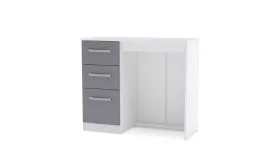 Dressing Table - LYNX 3 Drawer Dresser White and Grey 93cm