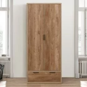 Birlea Stockwell 2 Door 1 Drawer Wardrobe - Rustic Oak