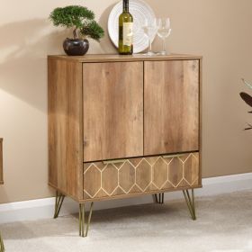 Orleans Vintage Style Wine Rack with Door and Drawers - Mango