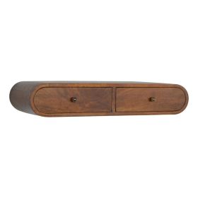 Wall Mounted Curved Design Console Table - Chestnut