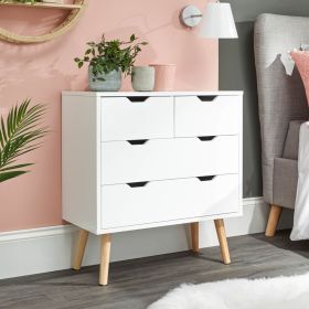 NORTHBAY White Chest of Drawers - Medium-sized, 4 Drawers