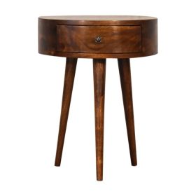 Bedside Table - ALMONTE 2 Drawer Nightstand Chestnut 40cm