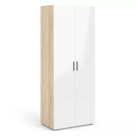 Wardrobe - PEMBROKE 2 Door Wardrobe White and Oak 78.7cm