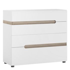 White Chest of Drawers - CEDRIC Large Chest  4 Drawers