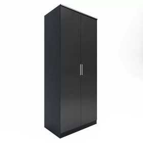 Wardrobe - HEST 2 Door Wardrobe Black 45cm