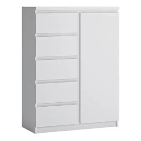 White Chest of Drawers - FABIA Medium Chest  5 Drawers