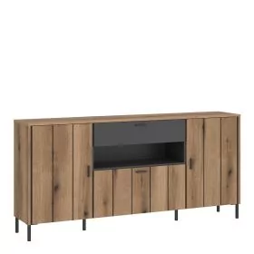 Sideboard - ARUNDEL 2 Door 1 Flap 1 Drawer Sideboard Oak and Grey 173.2cm