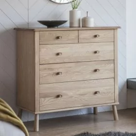 WYMONDHAM Oak Finish Chest of Drawers - Large-sized, 5 Drawers