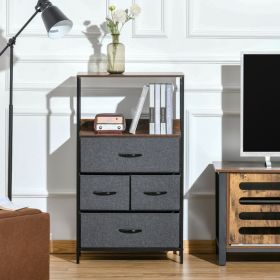 HERON Black Chest of Drawers - Medium-sized, 4 Drawers