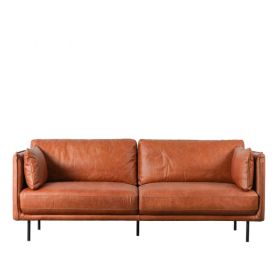 Doncaster Leather 3 Seater Sofa - Brown
