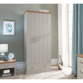Wardrobe - KNUTSFORD 2 Door Wardrobe Grey 78cm