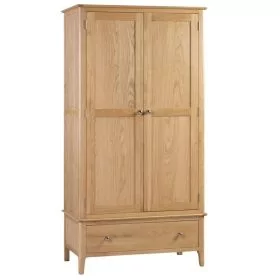 Wardrobe - CLAPPEN 2 Door Wardrobe Oak 100cm