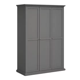 Wardrobe - PORTHOPE 3 Door Wardrobe Matt Grey 138.8cm