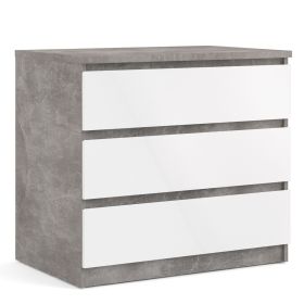 NANAIMO Grey Chest of Drawers - Medium-sized, 3 Drawers